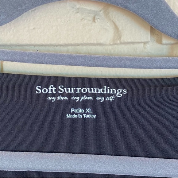 Soft Surroundings Black Faux Wrap Dress 3/4 Sleeve XL Petite - Picture 4 of 8